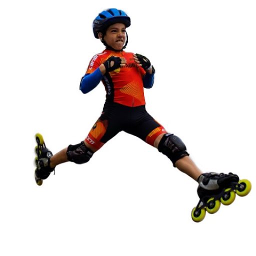 Patinador de velocidad en Zaragoza durante entrenamiento