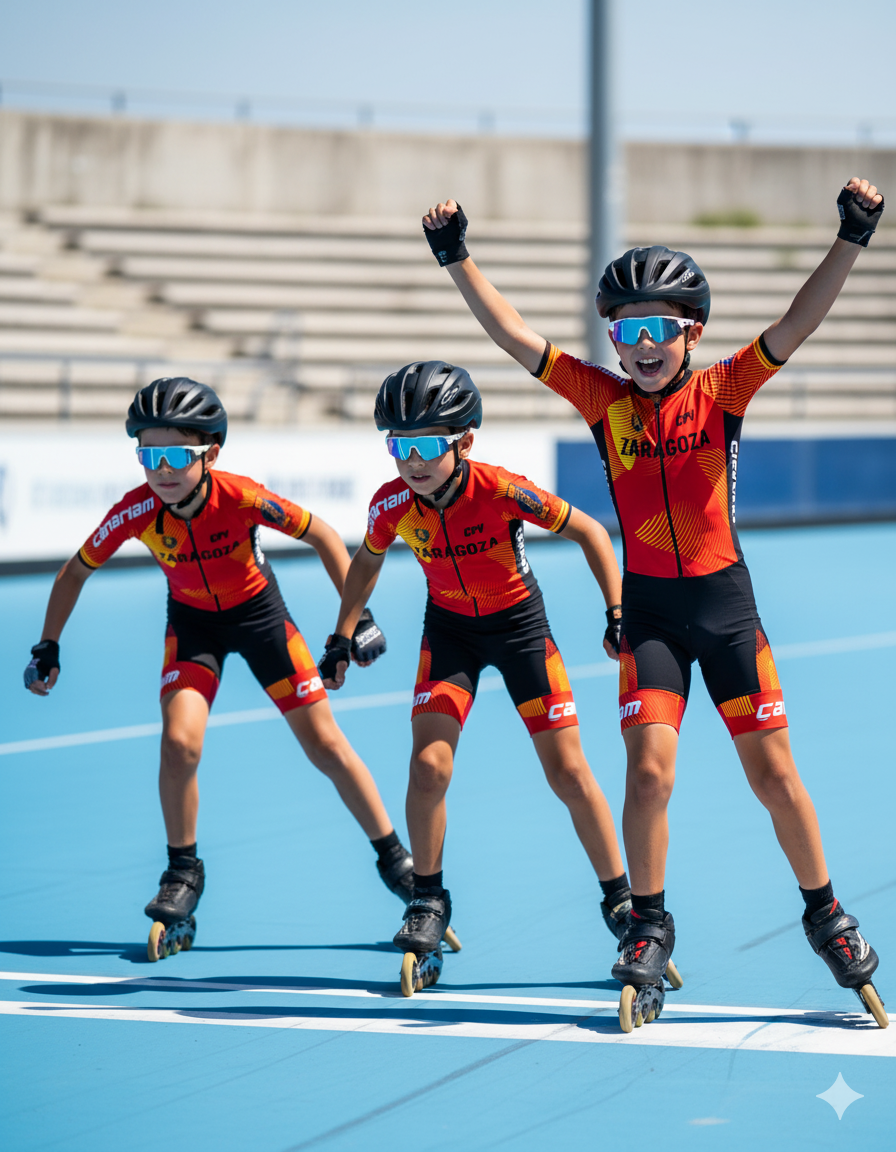 Entrenamiento de patinaje de velocidad en Zaragoza